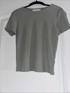 Pink Rose Men's Sage Ribbed Short Sleeve Tee